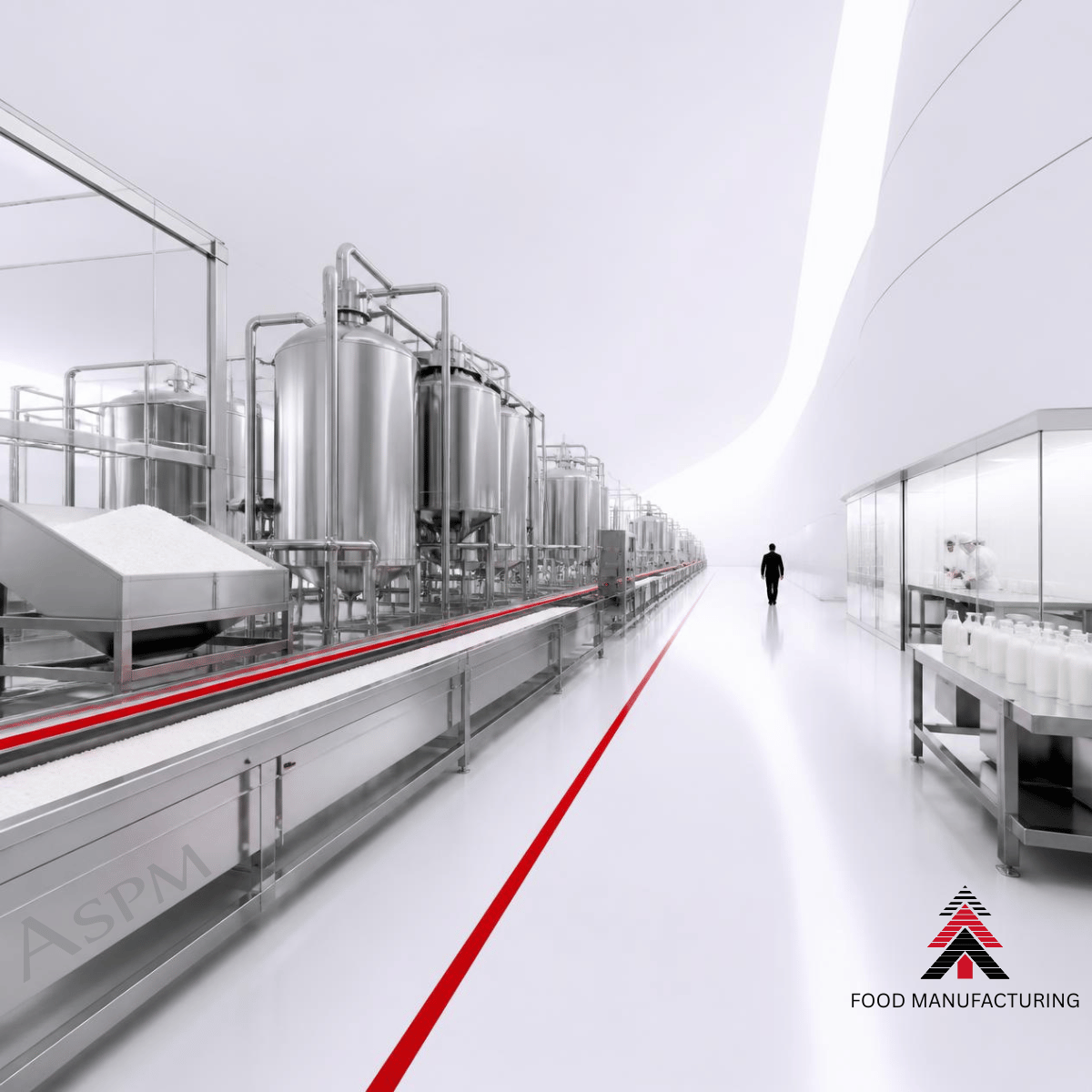 Food manufacturing production environment and controlled food production process