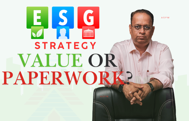 ESG Consulting by ASPM Consulting for sustainability strategy, BRSR, EcoVadis, carbon accounting, ISO standards and ESG performance improvement.